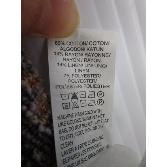 Lucky Brand Sweater Small Linen Open Wrap Cardigan Southwestern Aztec - Picture 10 of 11